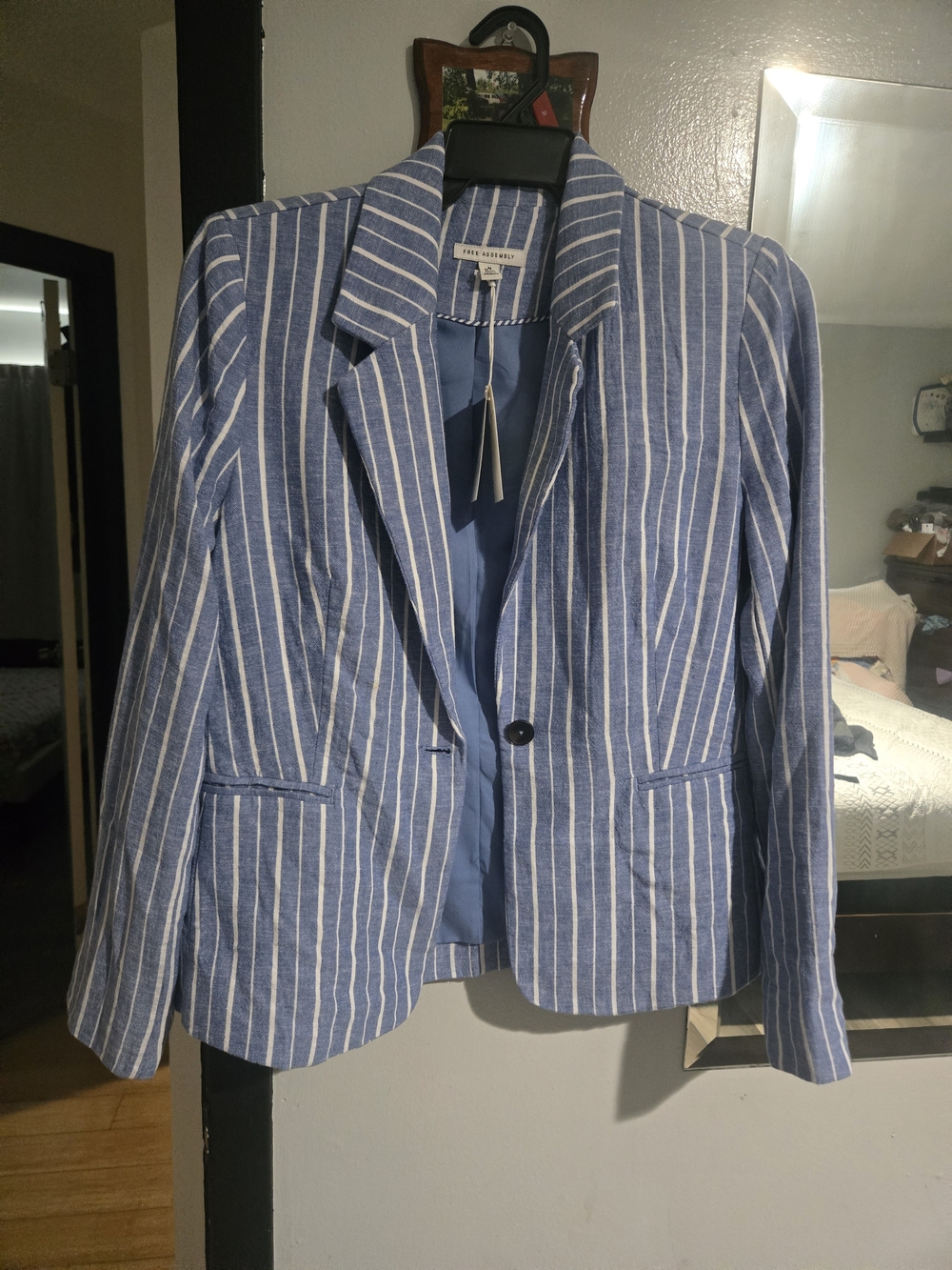 Blue and White Striped Blazer - The Limited